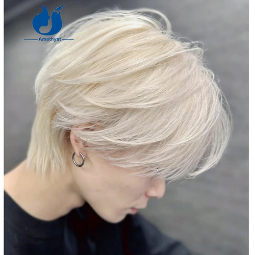 Parrucca uomo bianca platino